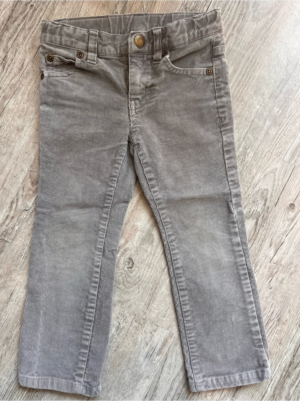 Janie and Jack Slim Corduroy Pants in Light Gray